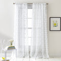 Ella Sheer Pom Pom Window Curtain Panels - Set of 2