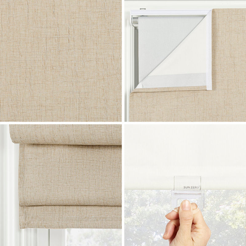 Everton 100% Blackout Cordless Roman Shade - Thermal Window Blind