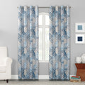 Medallion Room Darkening Grommet Curtain Panel - Indigo 54x84