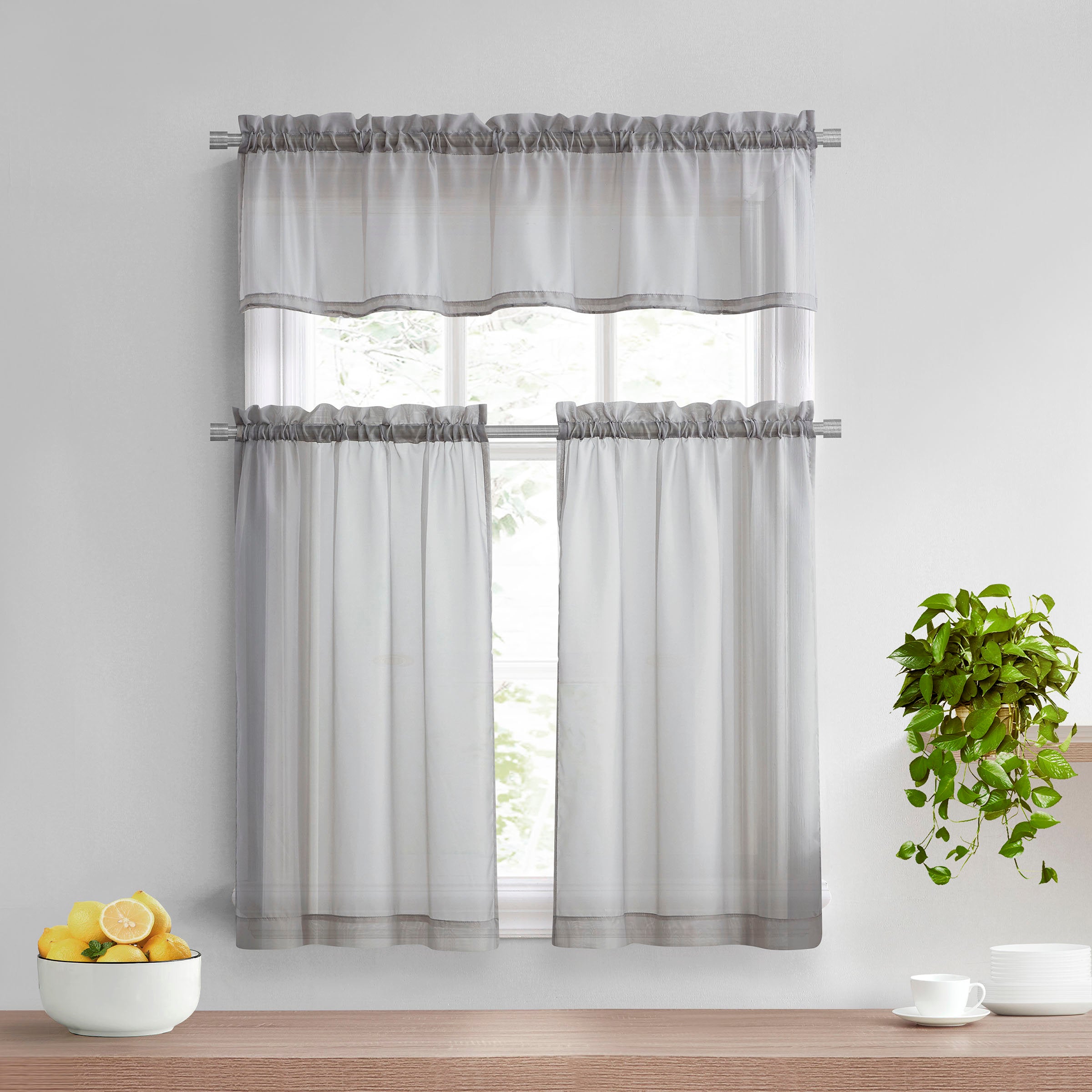 Tailored Cafe Kitchen Curtain - Elegant Fabric Window Treatment