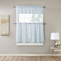 Keirra Striped Kitchen Curtain Set - 3-Piece Tailored Tiers & Valance