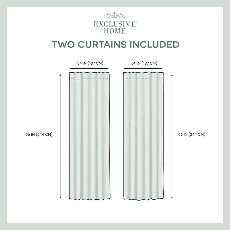 Leon Semi-Sheer Linen Look Curtain Panel Pair for Living Room