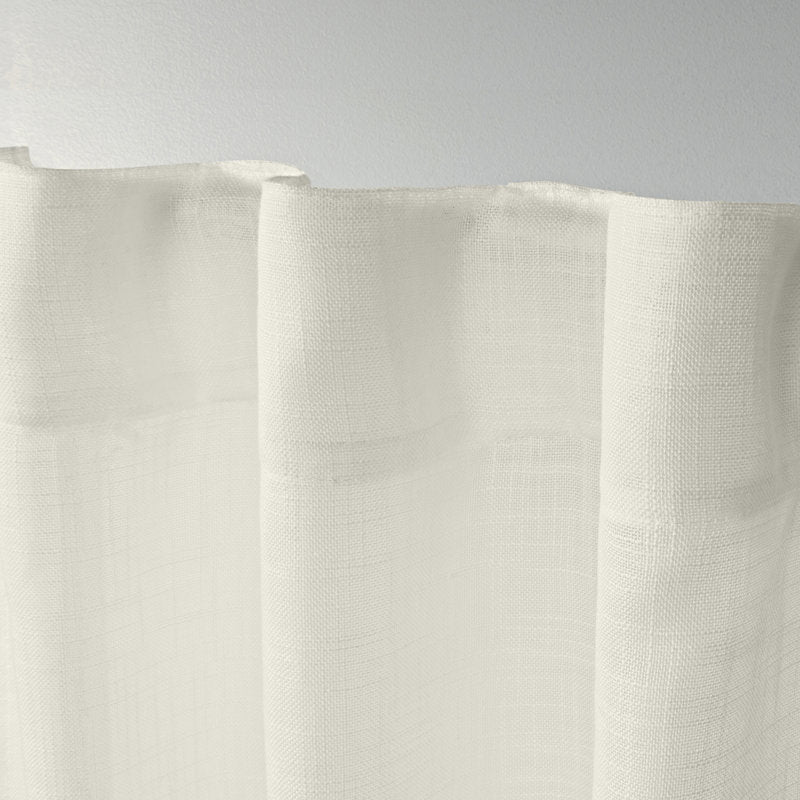 Leon Semi-Sheer Linen Look Curtain Panel Pair for Living Room