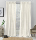 Leon Semi-Sheer Linen Look Curtain Panel Pair for Living Room