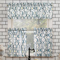 Maree Geometric Semi-Sheer Rod Pocket Kitchen Curtain Valance Set