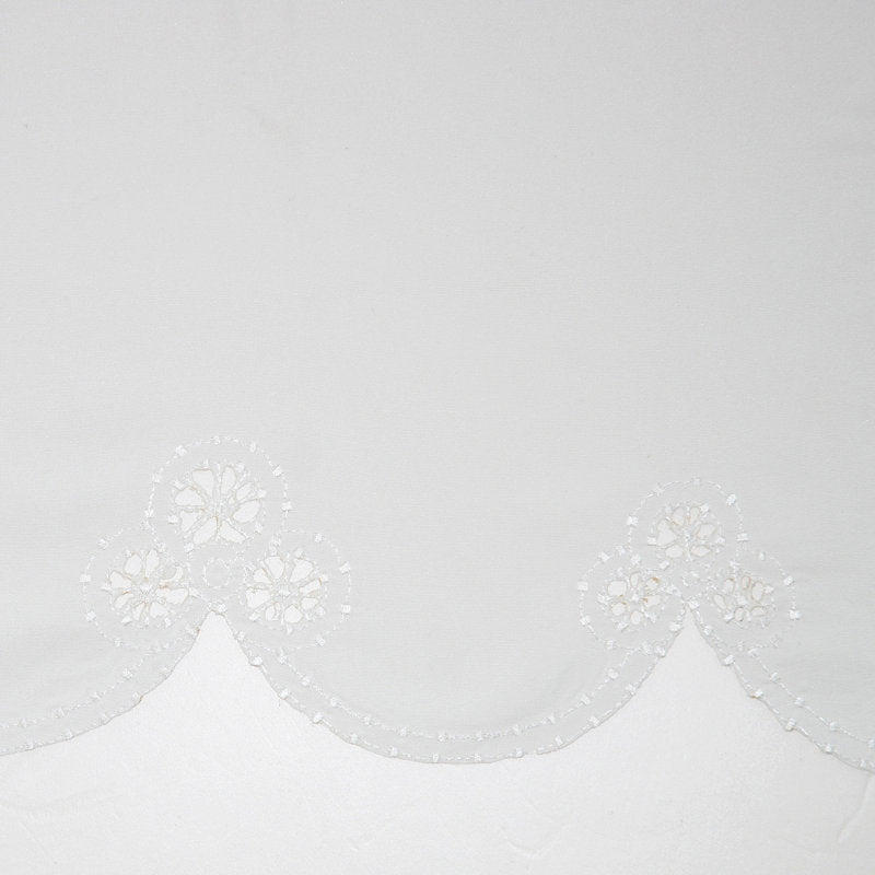 3-Piece Floral Embroidered Kitchen Curtain Set - Tailored Polyester