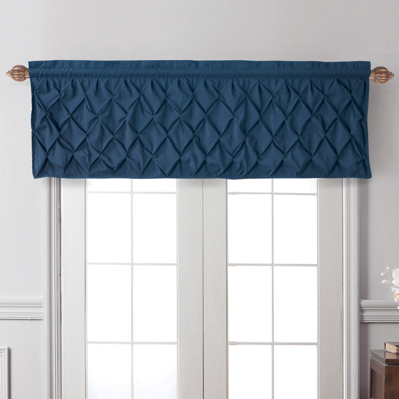 Modern Diamond Textured Window Valance - Polyester Rod Pocket Curtains