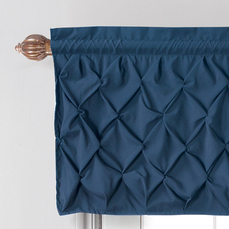 Modern Diamond Textured Window Valance - Polyester Rod Pocket Curtains