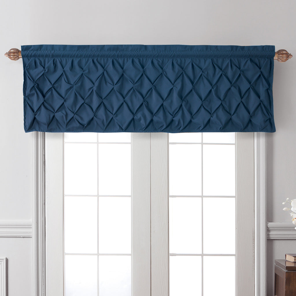 Modern Diamond Textured Window Valance - Polyester Rod Pocket Curtains