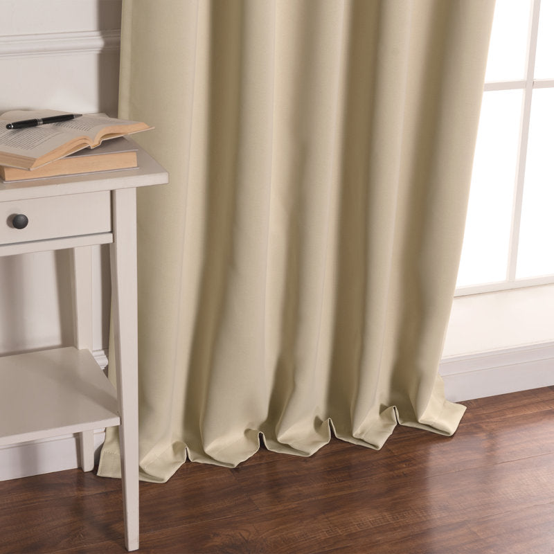 Molloy Knotted Tab Room Darkening Curtain Pair - Thermal Insulated