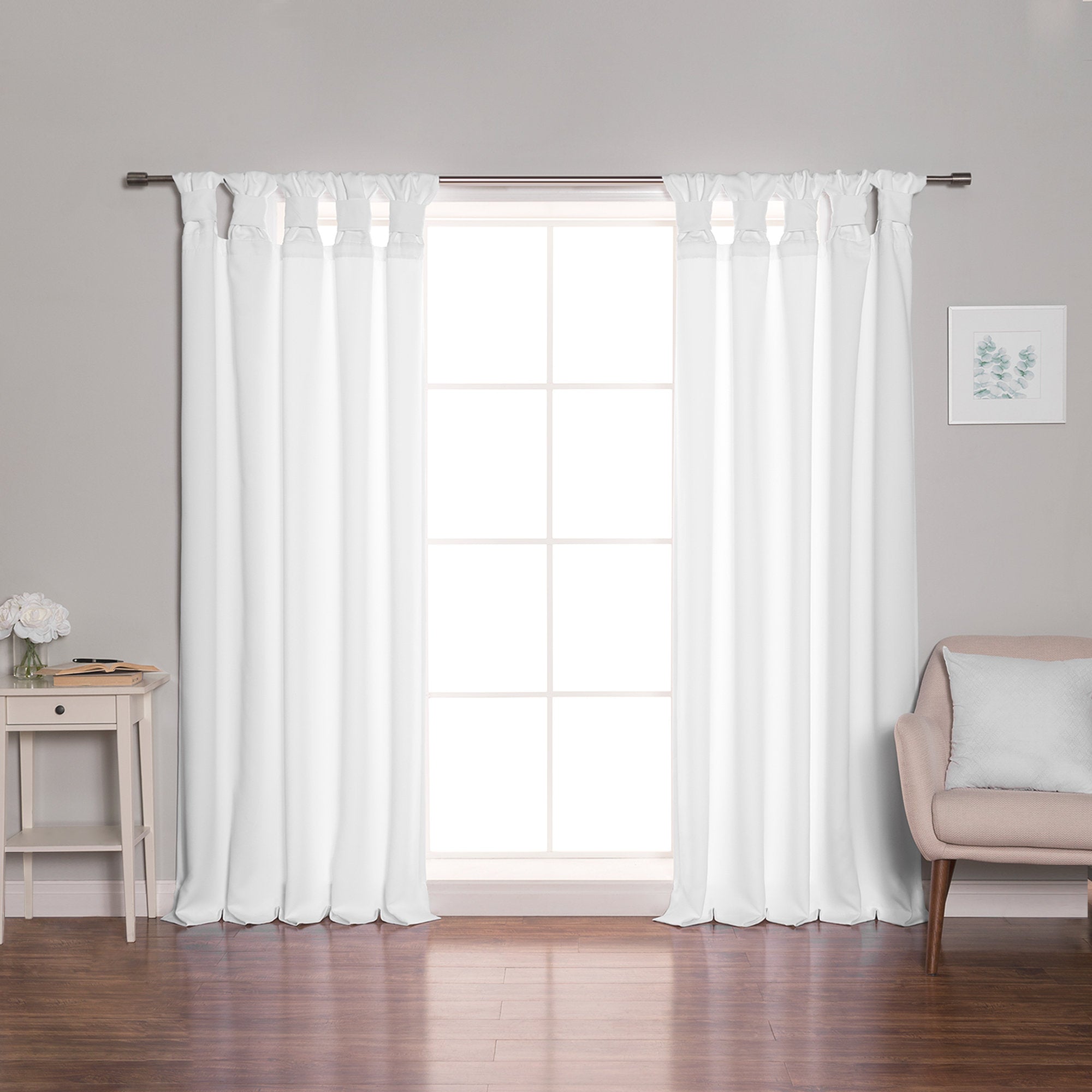 Molloy Knotted Tab Room Darkening Curtain Pair - Thermal Insulated