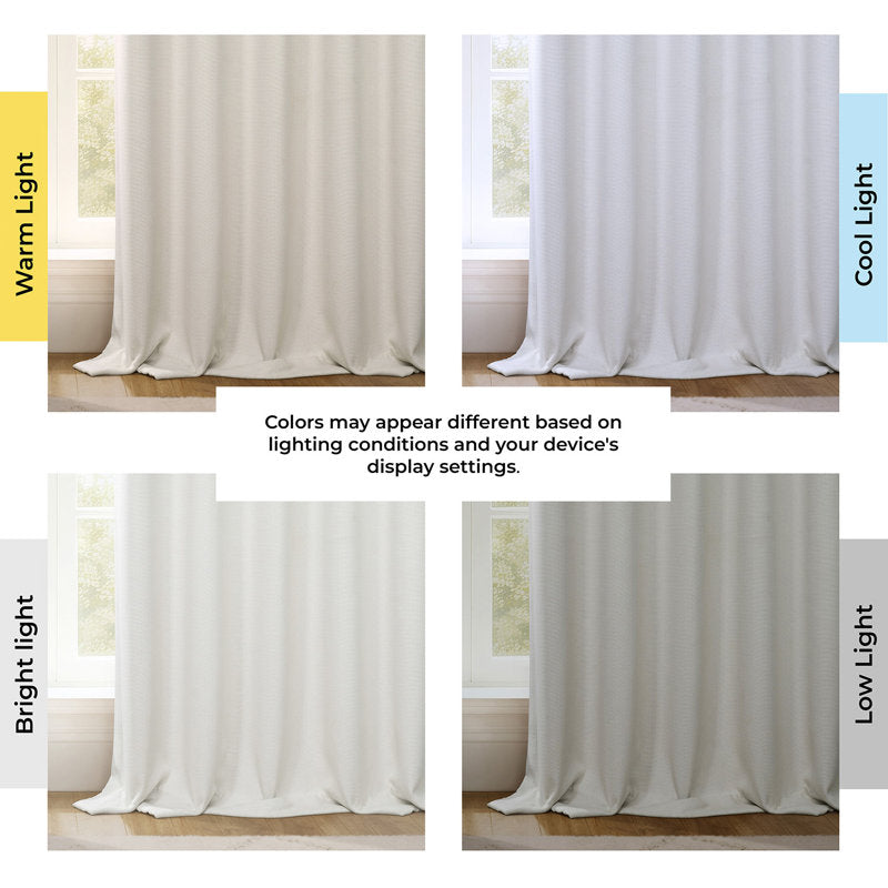 Ottis Faux Linen Room Darkening Curtain Panel - Textured Drapes