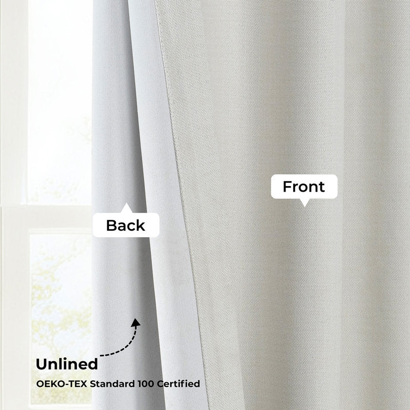 Ottis Faux Linen Room Darkening Curtain Panel - Textured Drapes