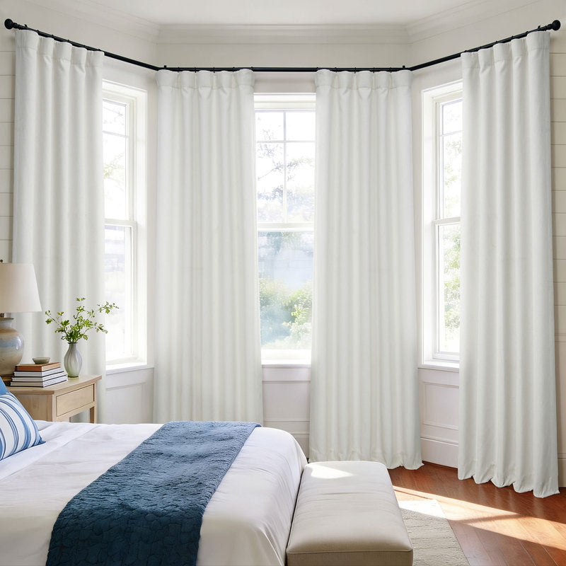Ottis Faux Linen Room Darkening Curtain Panel - Textured Drapes