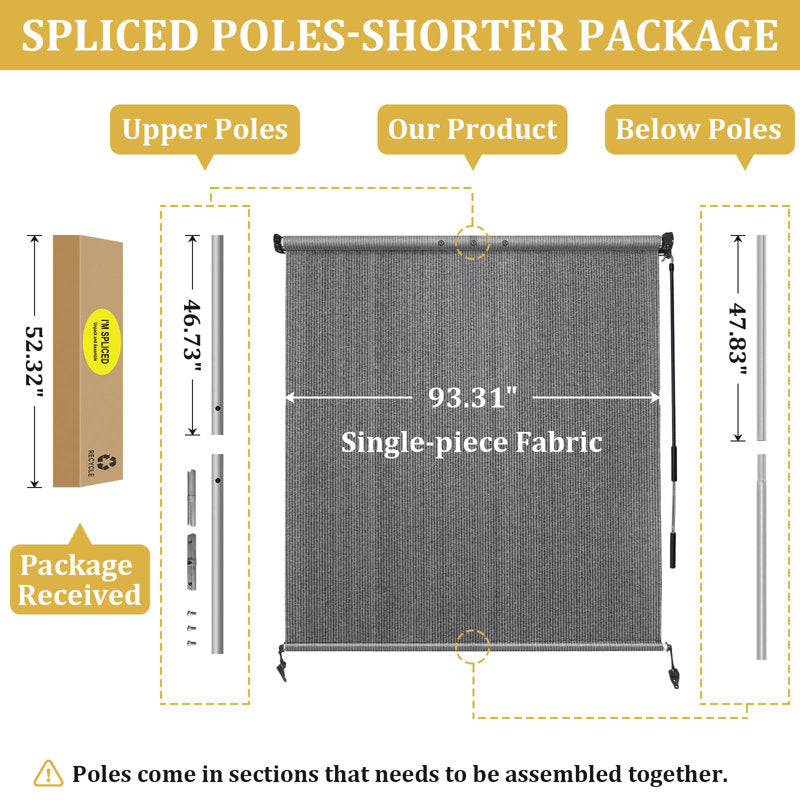 Outdoor Roller Shade - 220GSM HDPE Fabric for Patio & Porch