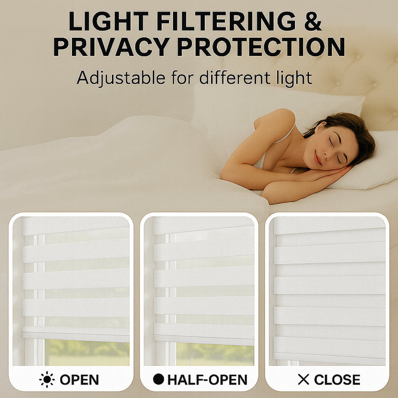 Zebra Roller Blinds - Dual Layer Light Filtering Window Shades