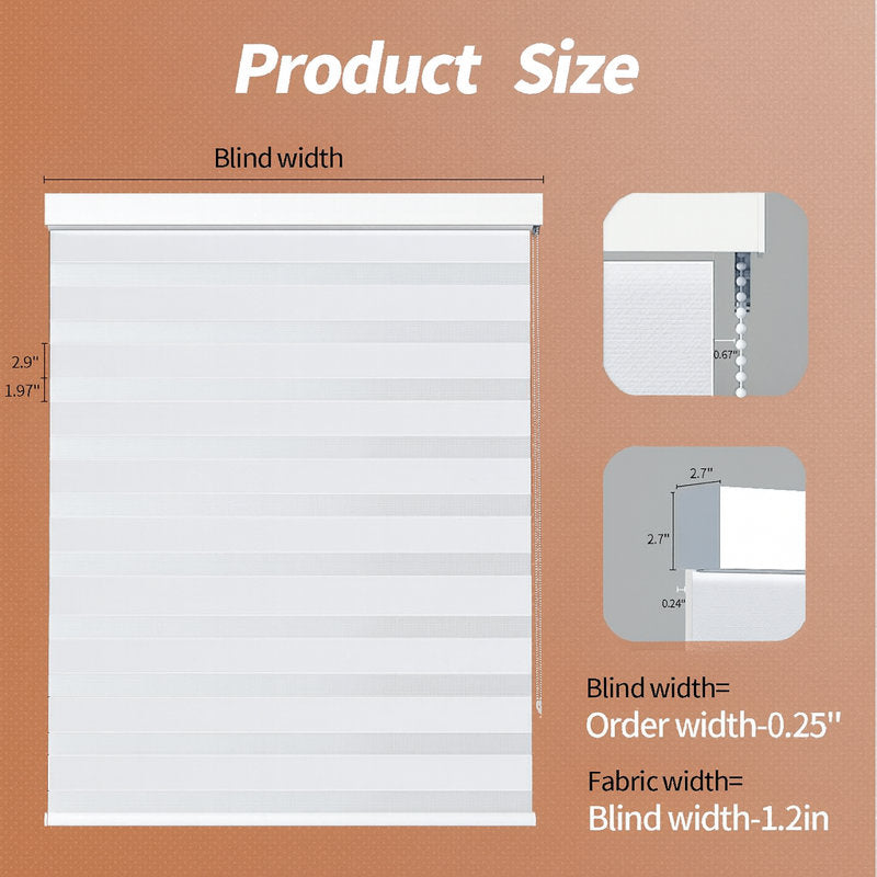 Zebra Roller Blinds - Dual Layer Light Filtering Window Shades