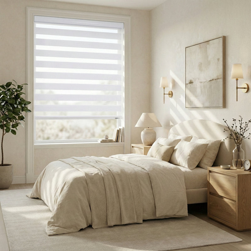 Cordless Zebra Shades - Dual Layer Day & Night Light Filtering Blinds