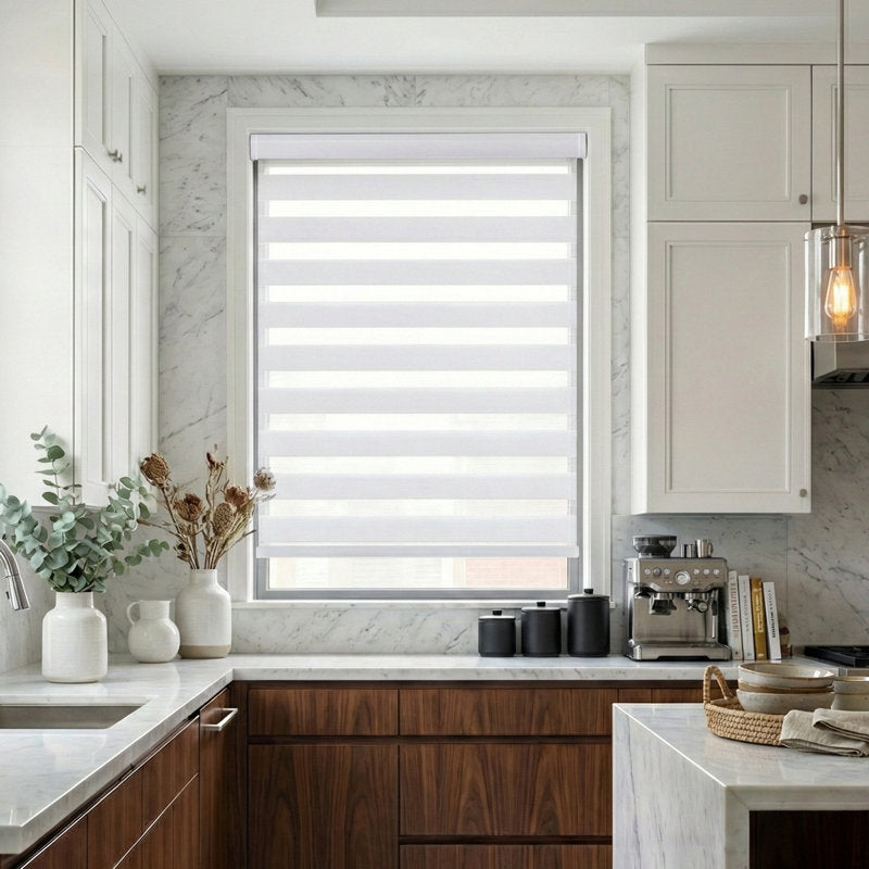 Cordless Zebra Shades - Dual Layer Day & Night Light Filtering Blinds