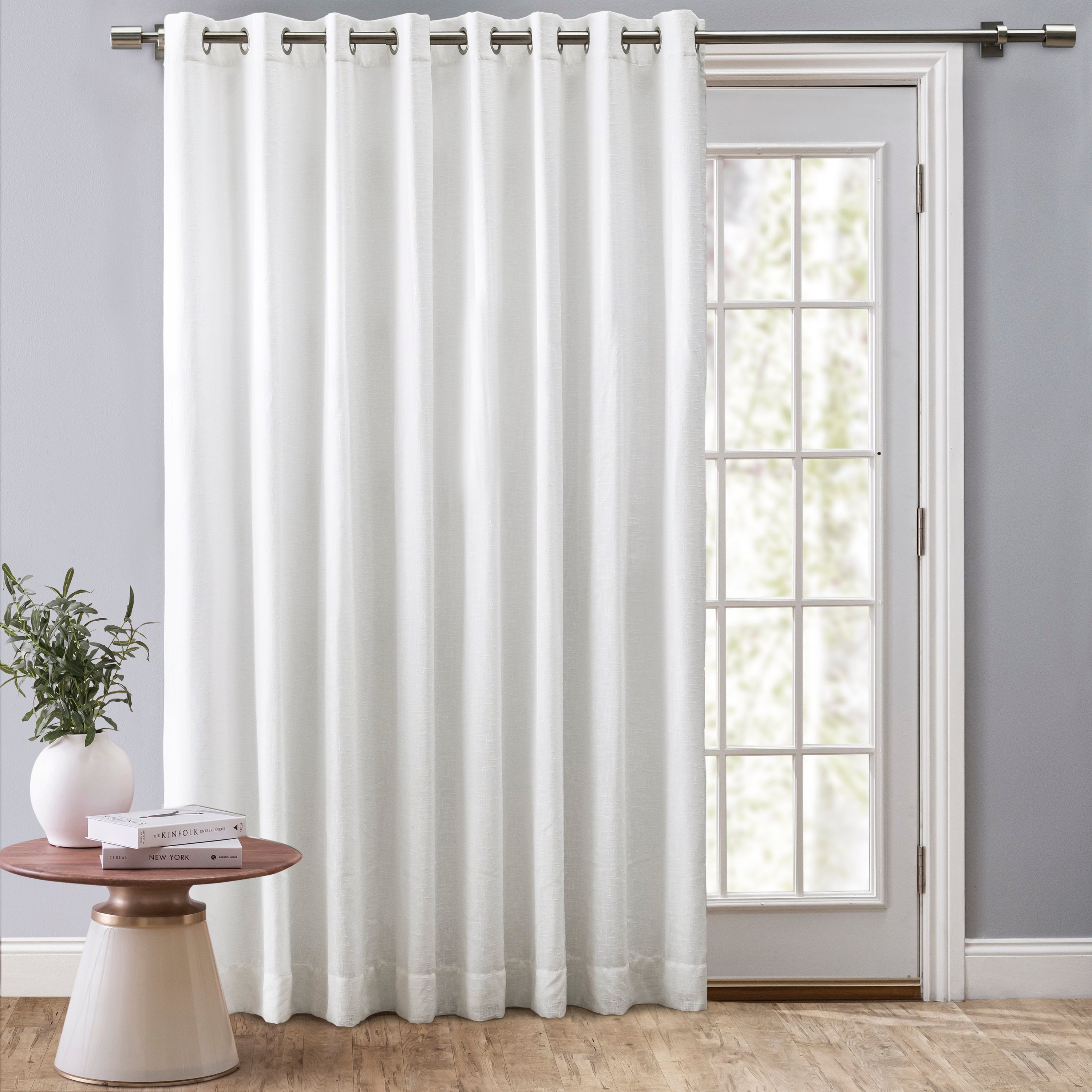 Swadlincote Linen-Look Double-Wide Patio Curtain - Light Filtering
