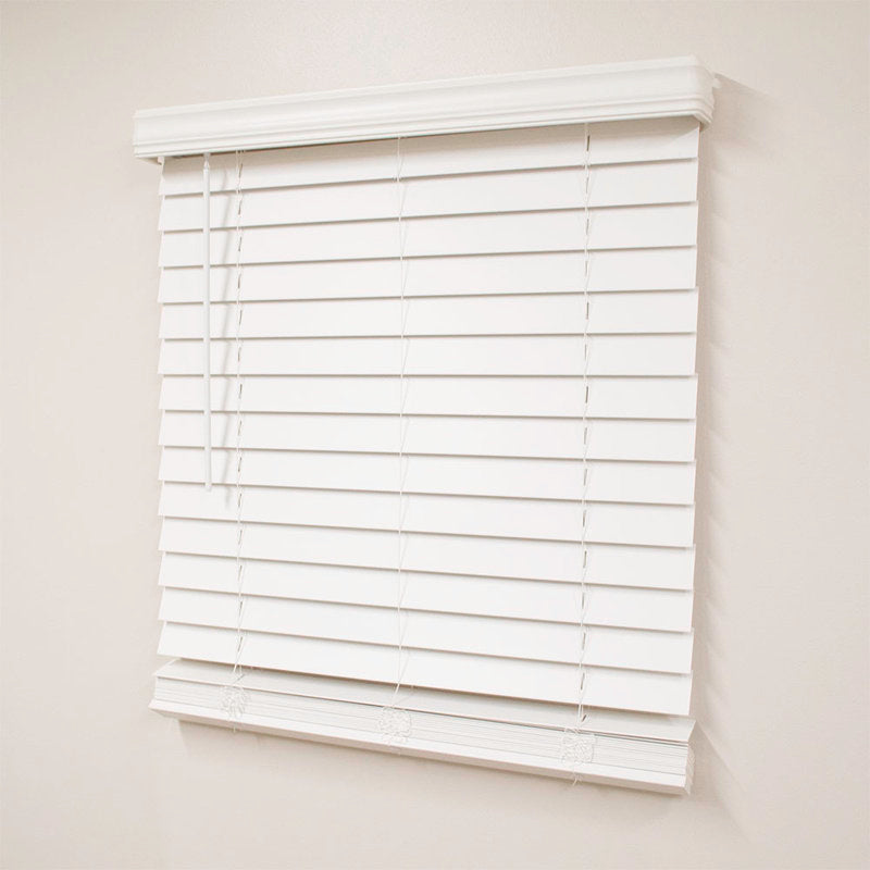 Room Darkening Faux Wood Blinds - 2.5" Cordless Venetian Blinds