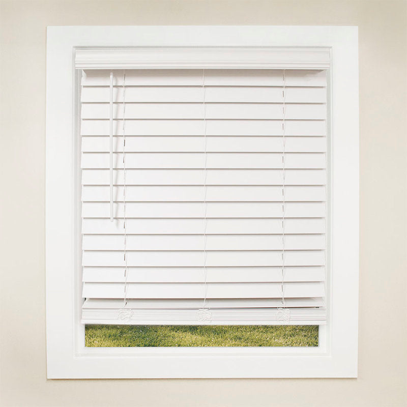 Room Darkening Faux Wood Blinds - 2.5" Cordless Venetian Blinds