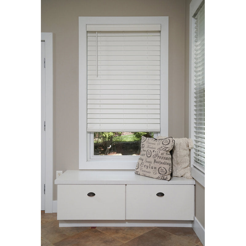 Room Darkening Faux Wood Blinds - 2.5" Cordless Venetian Blinds