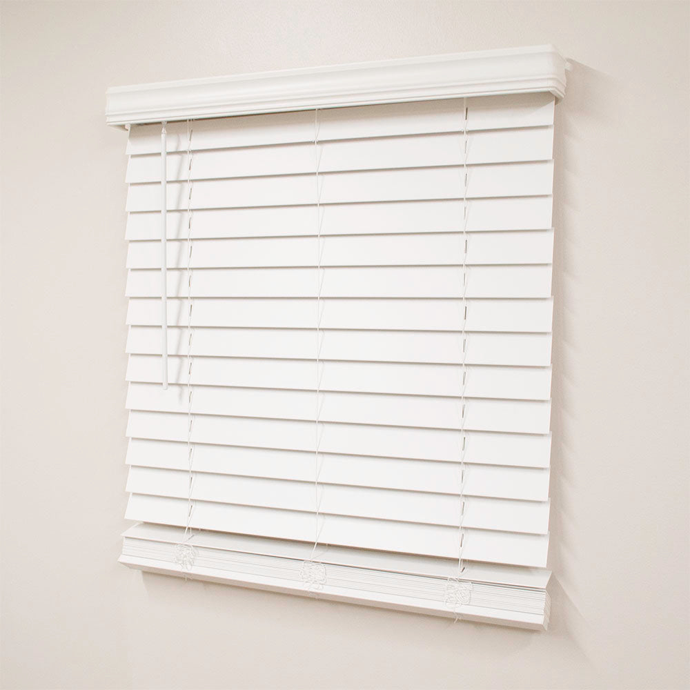 Room Darkening Faux Wood Blinds - 2.5" Cordless Venetian Blinds