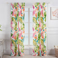 Tropical Palm Leaf Microfiber Curtain Panels (Set of 2) - Living Room