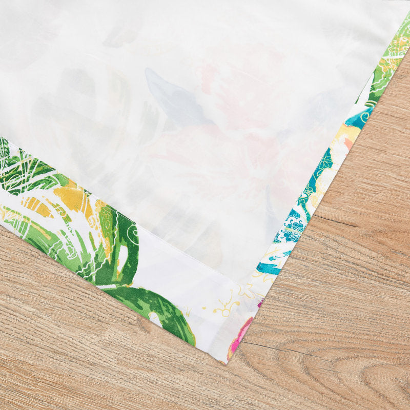 Tropical Palm Leaf Microfiber Curtain Panels (Set of 2) - Living Room