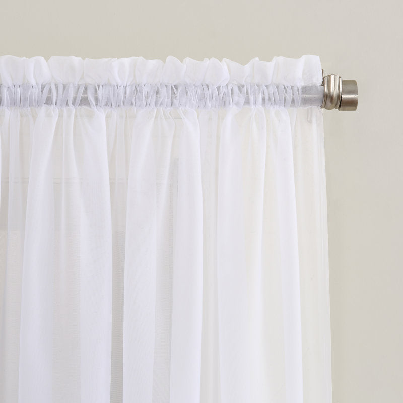Albia Sheer Voile Rod Pocket Curtain Panel - Lightweight Window Decor