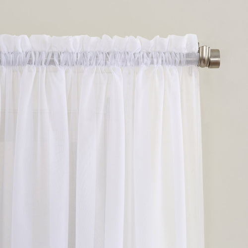 Albia Sheer Voile Rod Pocket Curtain Panel - Lightweight Window Decor