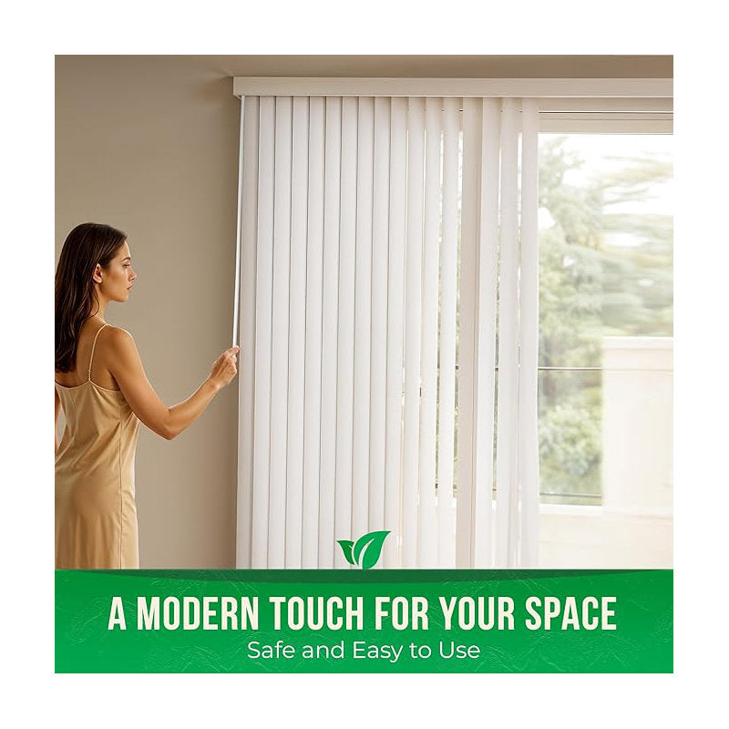 White Vinyl Vertical Blinds - Light-Filtering for Sliding Doors