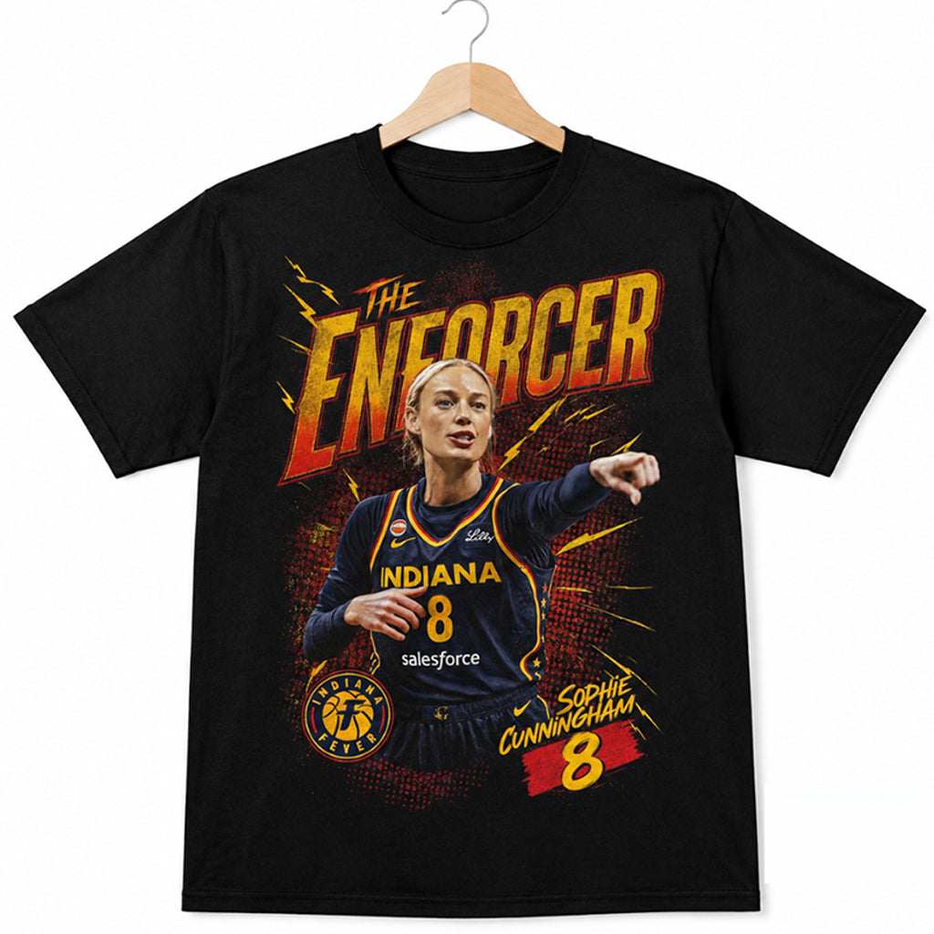 Sophie Cunningham Pointing Shirt Funny The Enforcer T-Shirt Indiana Fever Merch Fan Gear