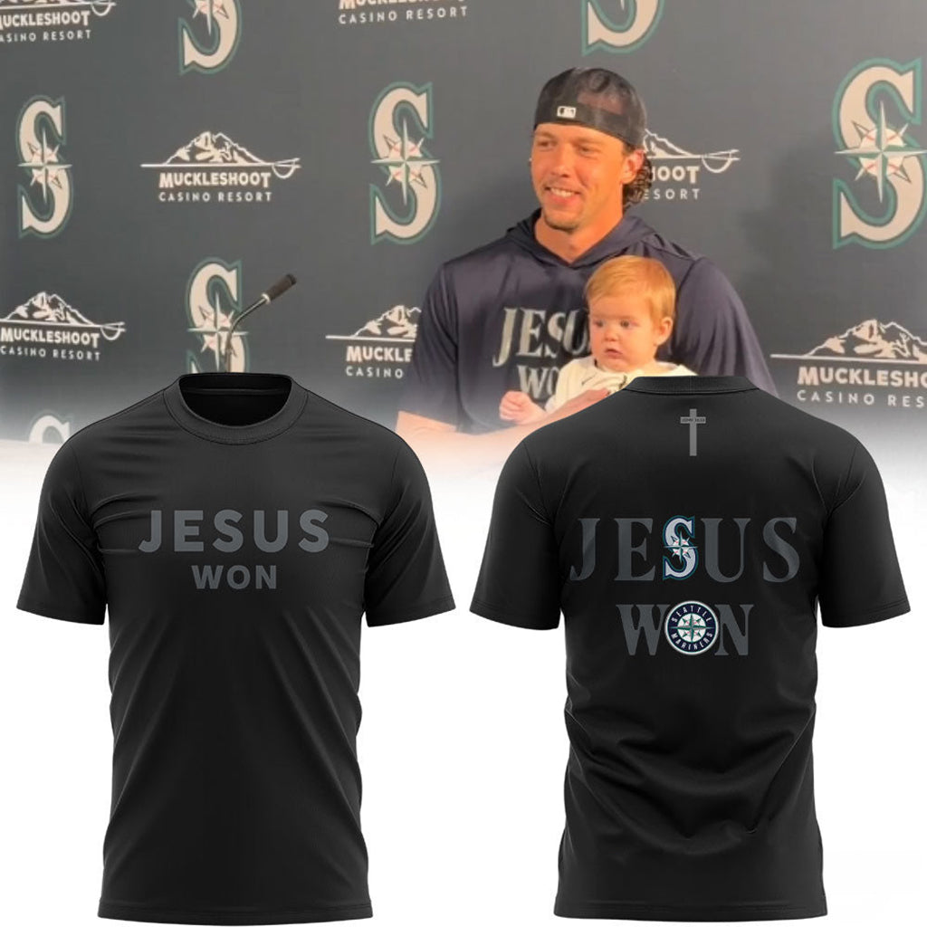Seattle Mariners JESUS WON 2026 T-Shirt Mariners Merch Gifts For Baseball Fans