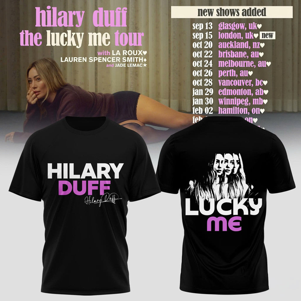 Hilary Duff The Lucky Me Tour 2026 T-Shirt Hilary Duff Merch Signed Presents For Music Fans