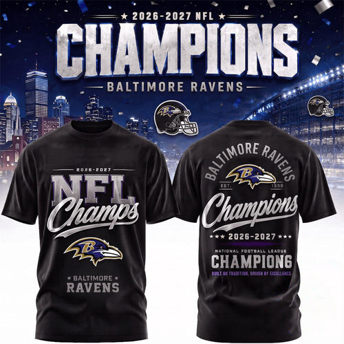 Baltimore Ravens 2026 2027 Champions T-Shirt Baltimore Ravens Merch Gift Ideas For Football Fan