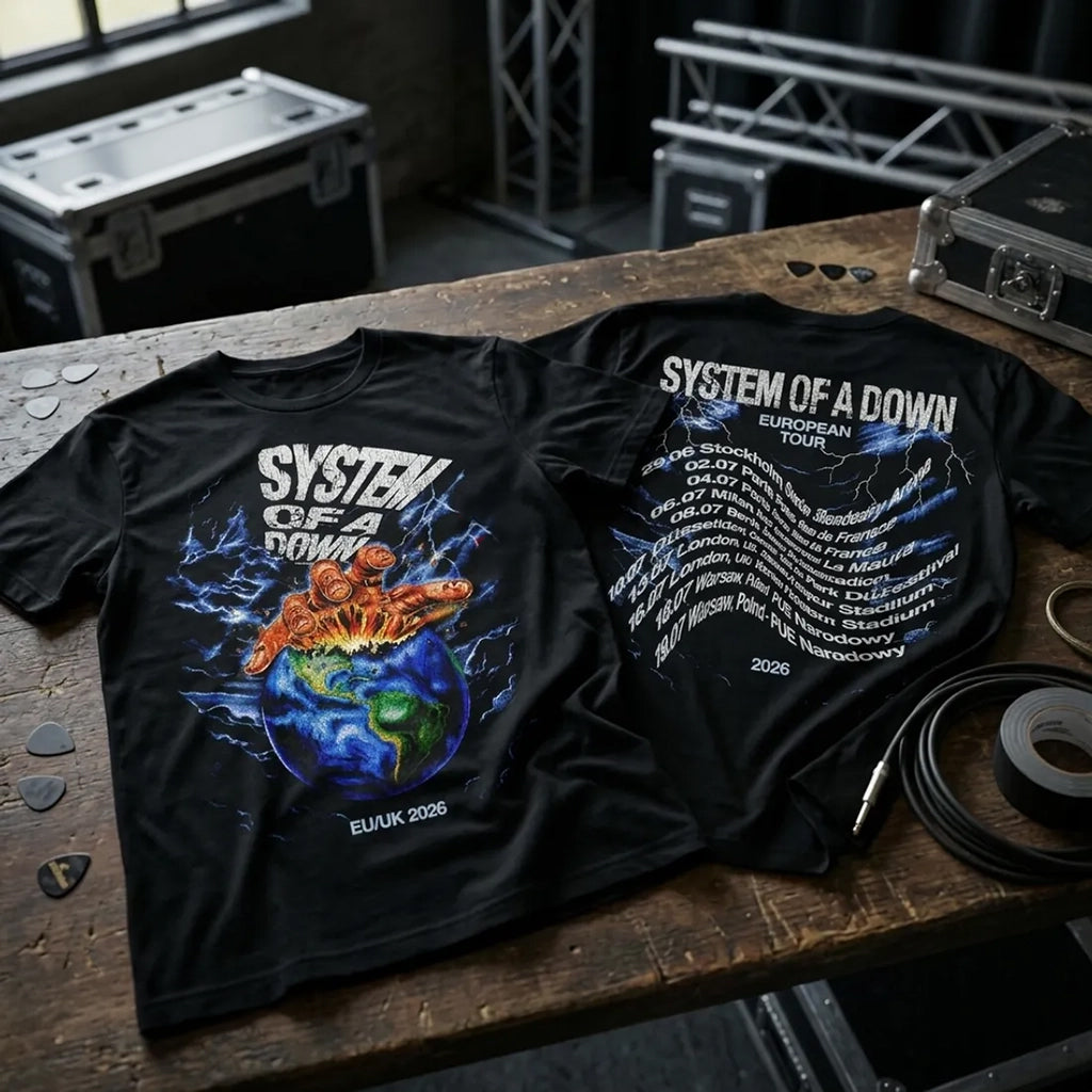 System of a Down EU UK Tour 2026 Black T-Shirt System of a Down Merch Gifts For Dudes