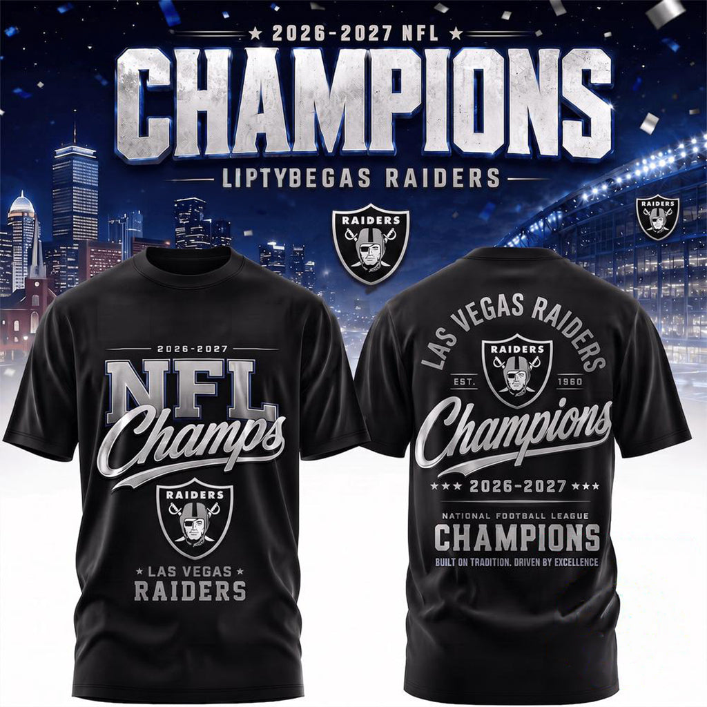 LV Raiders 2026 2027 Champions T-Shirt Raiders Merch Football Lover Gifts For Him