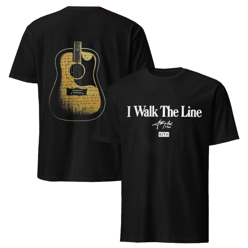 Kith Records For Johnny Cash I Walk The Line Lyrics T-Shirt Kith Merch Gifts For Son