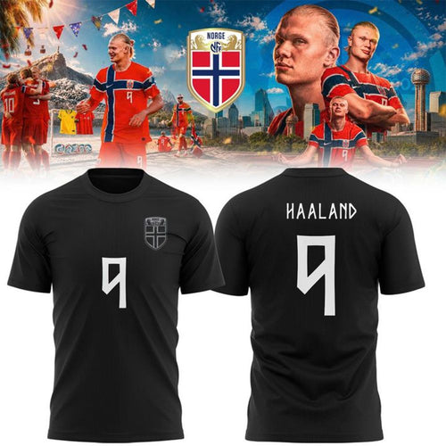 Braut Haaland Black Shirt #9 Norway National Team Pre-Match Shirt Norway World Cup 2026 Merch