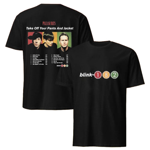 Blink-182 Pleasures X Tracklist Photo T-Shirt Blink-182 Merch Birthday Gift For Rock Fans