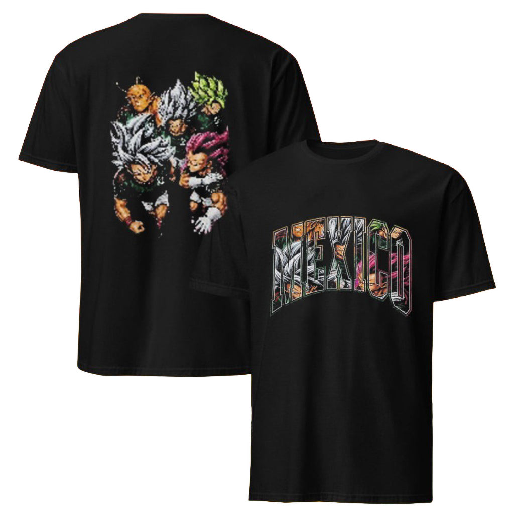 Mexico x Goku Vegeta Gohan Broly And Piccolo Dragon Anime Soccer Squad T-Shirt Gifts For BFF
