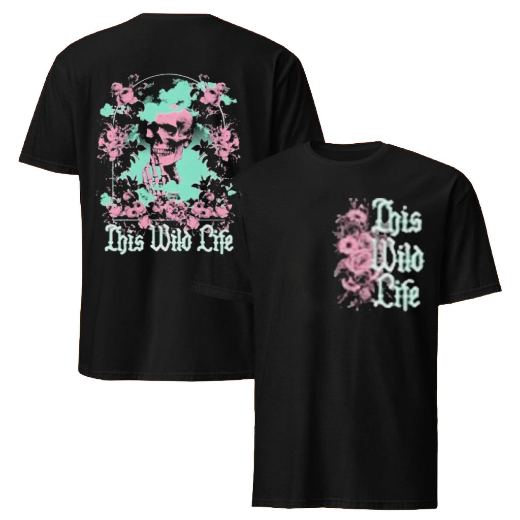 This Wild Life Floral Skeleton T-Shirt This Wild Life Merch Gifts For Rock Lovers