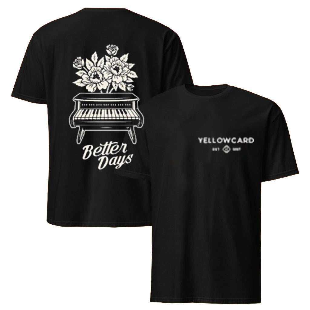 Yellowcard Better Days Piano T-Shirt Yellowcard Merch Gifts For Rock Lovers