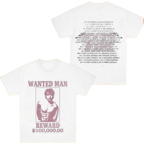 Benson Boone Wanted Man Reward 100 000 00 T-Shirt Benson Boone Merch Gifts For Rock Fans