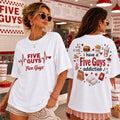 Heartbeat Love I Have A Five Guys Addiction T-Shirt Funny Food Lover Shirt Gift For Girlfriend