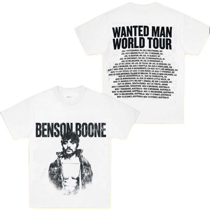 Benson Boone Wanted Man World Tour T-Shirt Benson Boone Merch Gifts For Music Fans